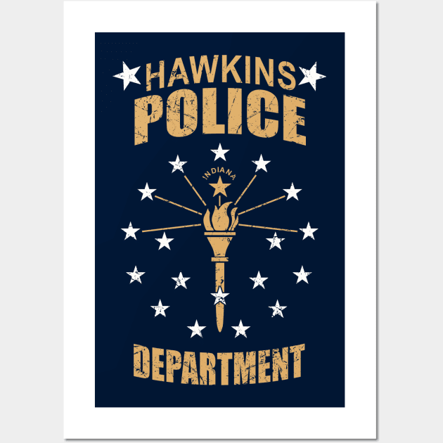 Nerdy Tee - Hawkins Police Dept Wall Art by KennefRiggles